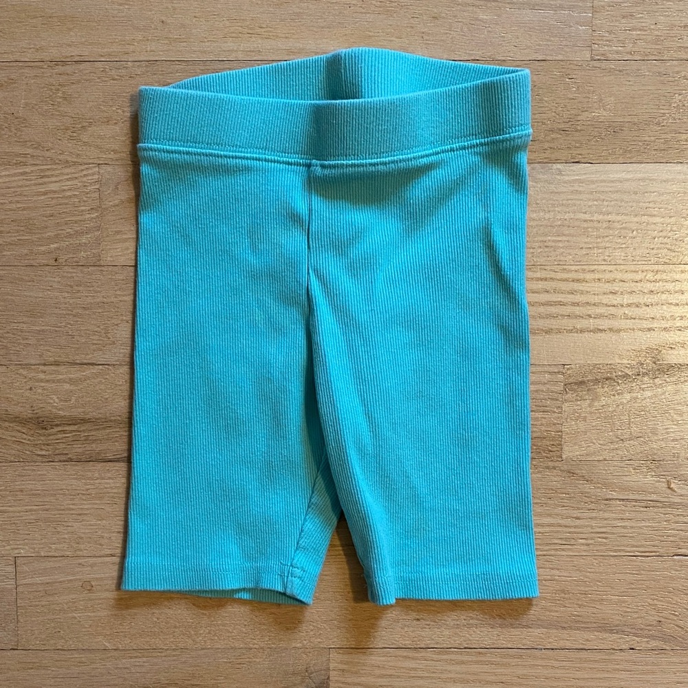 Hanna Andersson Turquoise Ribbed Bike Shorts